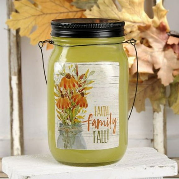 Blossom Bucket Fall Decor - Family Faith Fall LED Lighted Jar
