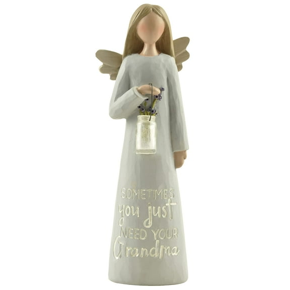 Blossom Bucket Grandma Angel W/Clear VASE Decoration, Multi-Color