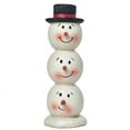 thumbnail image 1 of Blossom Bucket Stacked Snowman Heads with Black Hat, 1 of 1