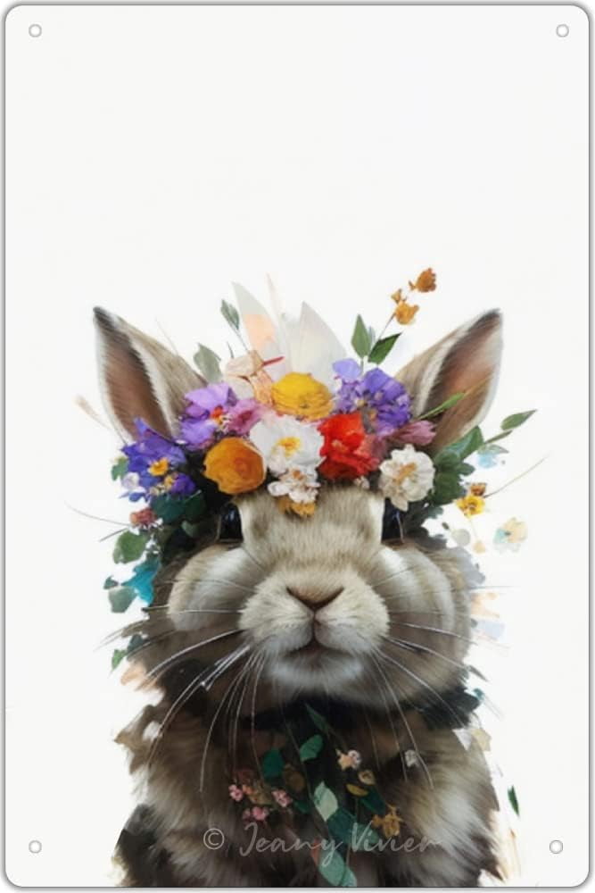 Blossom Bunny Funny Rabbit Signs, Woodland Rabbit Art For Girls ...