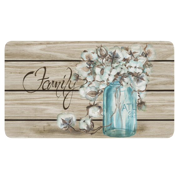 Blossom Cotton Wood Textured Doormat,Non Slip Durable Mats Funny Floor Door Mats for Indoor Outdoor Bathroom