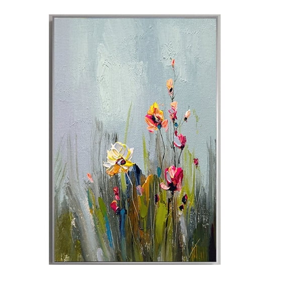 Blossom Dandelion Textured Oil Painting on Canvas Large Wall Art Abstract Flower Art Handmade Painting Wall Decor Living Room Decor
