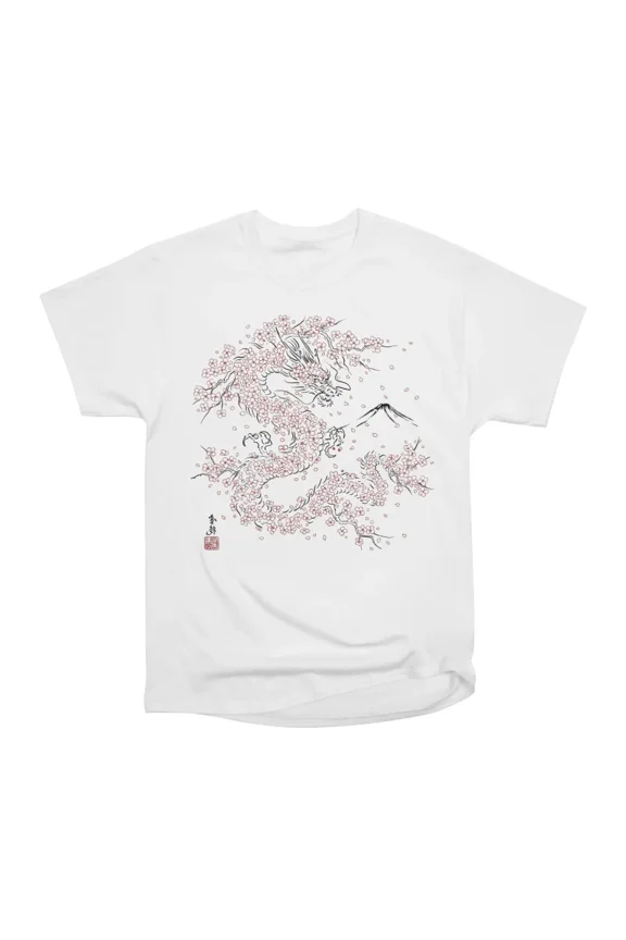 Blossom Dragon T-Shirt Tee Gift For Him Merch For Her Apparel For Friend