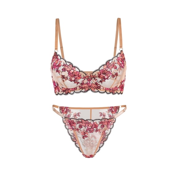 Blossom Elegance Lace Lingerie Set (MULTI, L)