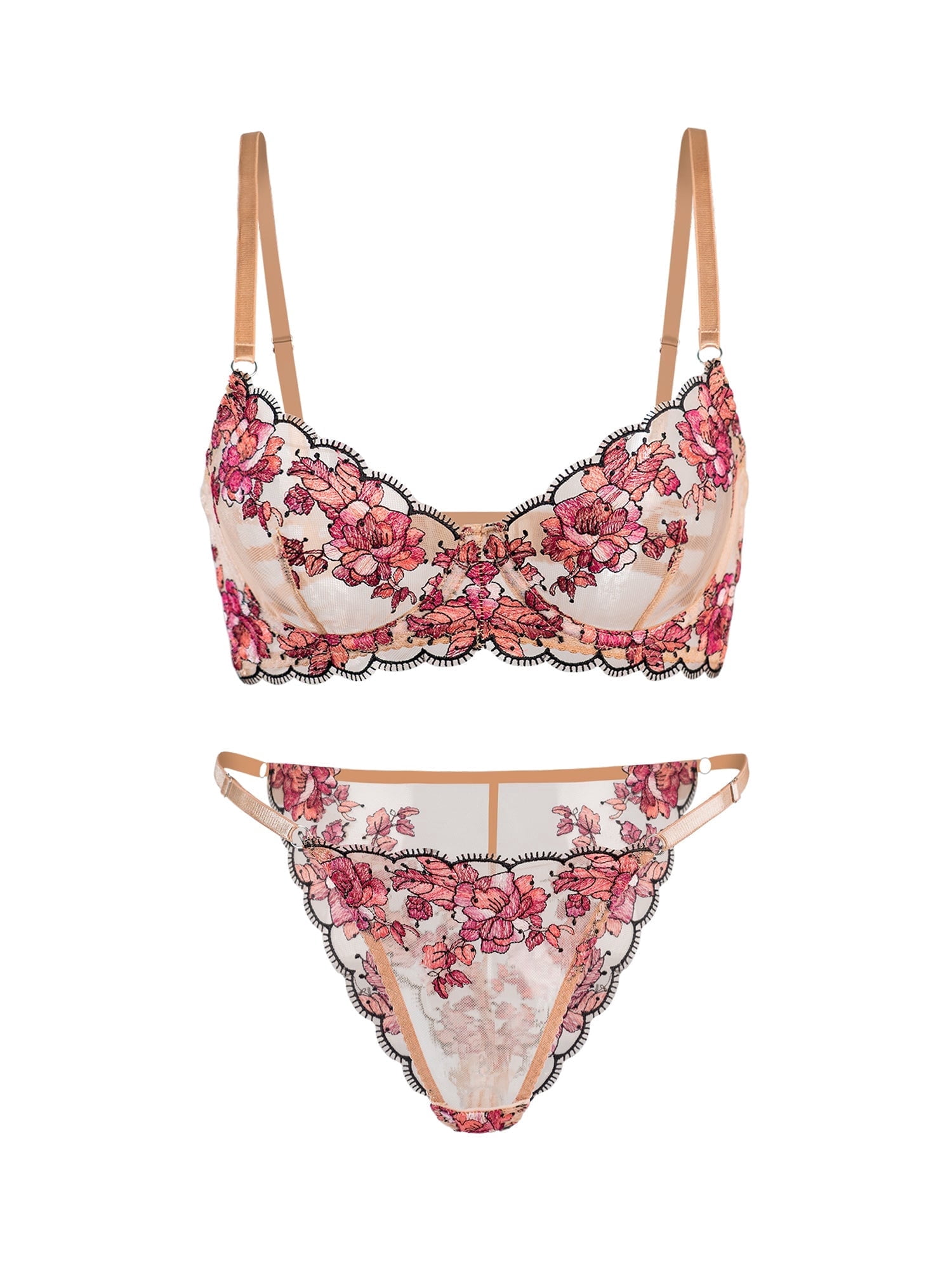 Blossom Elegance Lace Lingerie Set (MULTI, S)