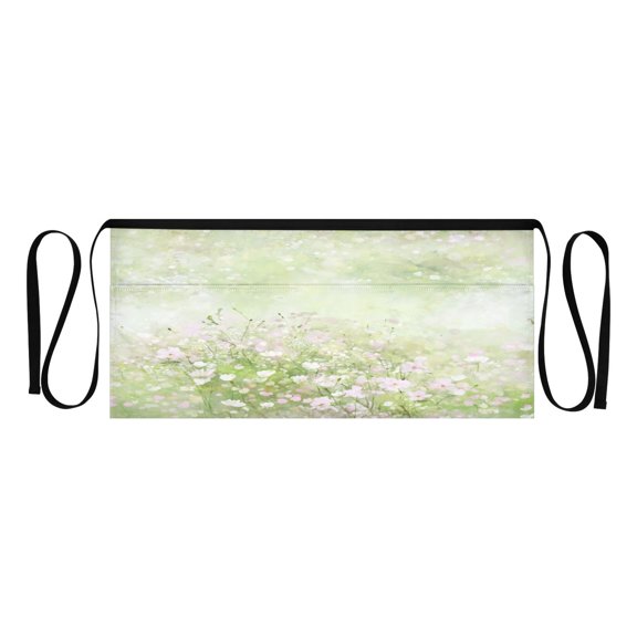 Blossom Field Pattern Multi Pocket Short Apron Waterproof, Adjustable 96.5in Belt for various occasions