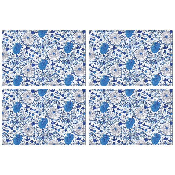 Blossom Flower Blue Floral Place Mats Table Mats for Outdoor Tables Desk Halloween Gifts Cute Funny Kitchen Table Mats