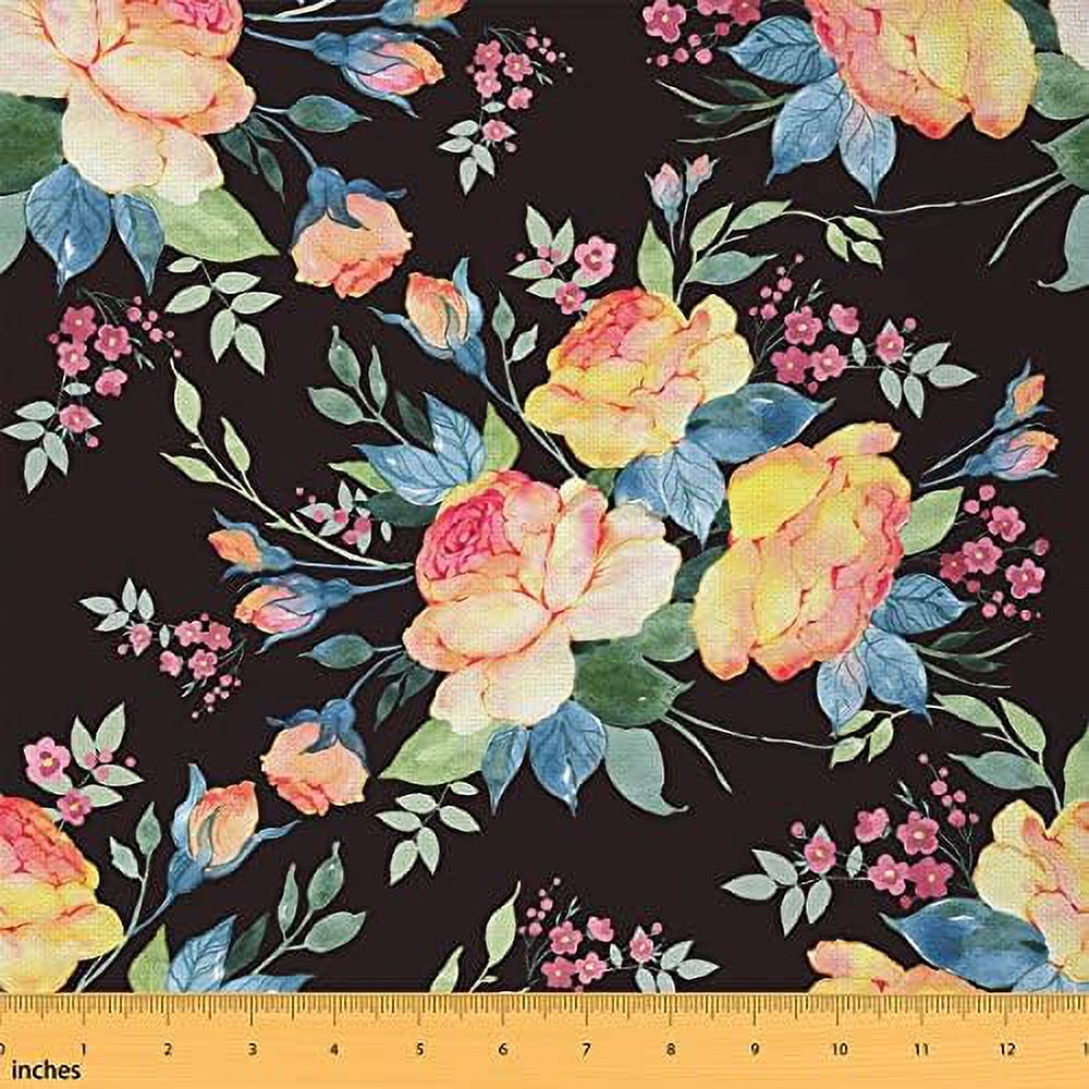 Blossom Flower Fabric by The Yard Pink Outdoor Blooming Floral Fabric