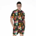 thumbnail image 1 of Blossom Flowers Skull Pattern Short Sleeve Men'S Rompers, Skull Lover Gifts Casual Summer Jumpsuits Outfit, 1 of 4