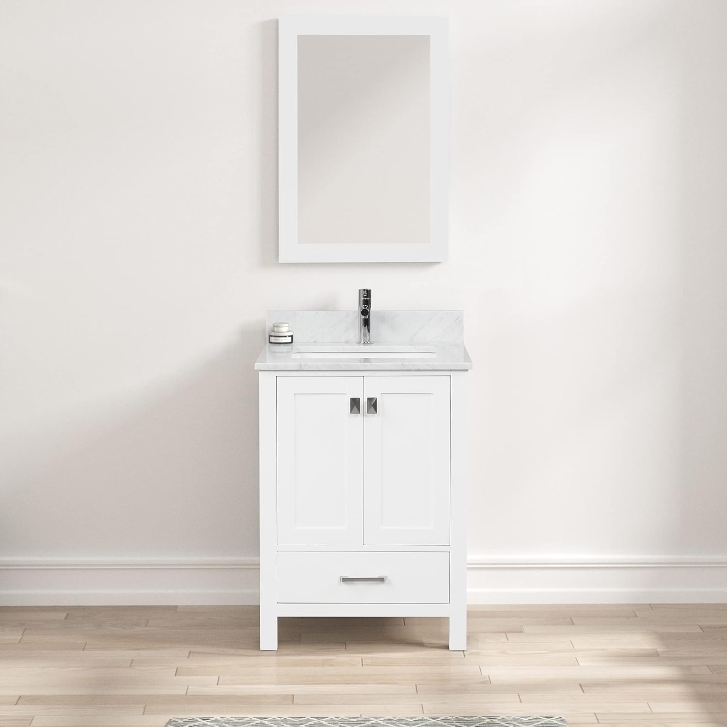 Blossom Geneva 24" Bathroom Vanity | Matte White | Marble Top | Sink ...