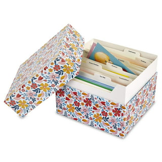 Jot & Mark Greeting Card Organizer Tin Box with Tabbed Dividers Meadow