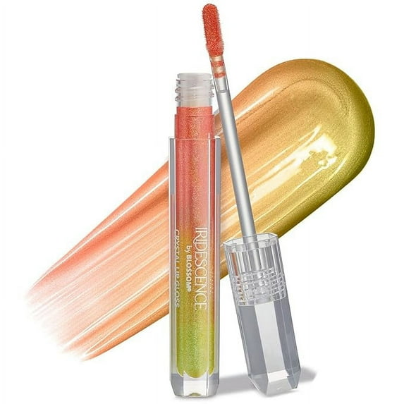 Blossom Iridescence Watermelon Flavored, Longlasting High Gloss, Glitter Shimmer Sparkle Crystal Lip Gloss, 0.08 fl oz, Ombre Gold, Citrine Sunshine