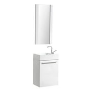 Blossom Kitchen and Bath 18" Floating Vanity / Wall Hung Vanity Set with Acrylic Sink , Available Mirror Option Glossy White W/ Mirror 18''