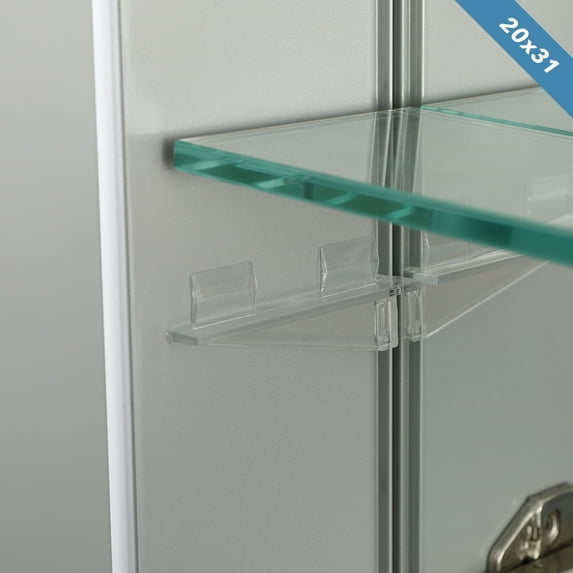 Blossom Kitchen and Bath Bevel Aluminum Medicine Cabinet w/ Mirror, Shelve & Soft Close 20x31