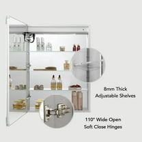 Blossom Vega 20" LED Medicine Cabinet | Right Hinge| Aluminum Frame | Adjustable Shelves | Smart Memory