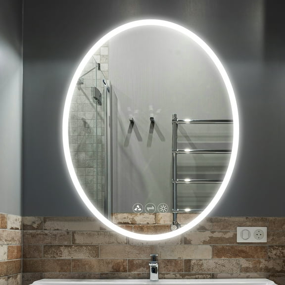 Blossom Kitchen and Bath 24" Oval Bathroom LED Mirror with Anti-fog, Dimmer, Adjustable Color Temp