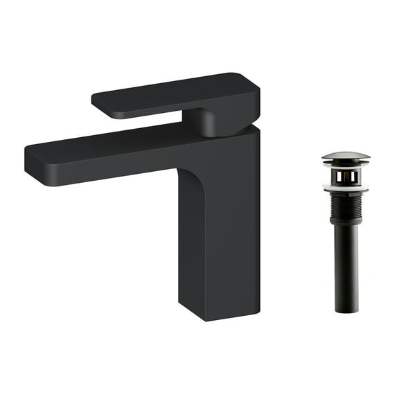 Blossom Kitchen and Bath Solid Brass Lead-free Single-handle High Arc Bathroom Faucet Matte Black w/ Pop-up