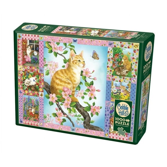 Cobble Hill Blossoms & Kittens Quilt Jigsaw Puzzle