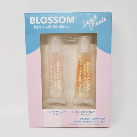 Blossom Lip Gloss Set Marshmallow Bunny and Chocolate Peanut Butter Egg