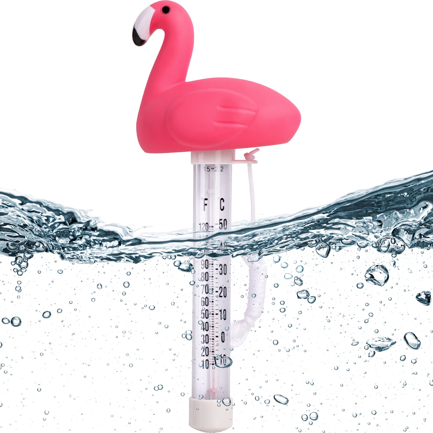 Poolmaster Flamingo Outdoor Thermometer Garden Stake and Backyard