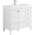 thumbnail image 1 of Blossom Lyon 36″ Vanity | Matte White | Acrylic Sink | Waterproof PVC | Soft-Close Drawers | Freestanding, 1 of 6