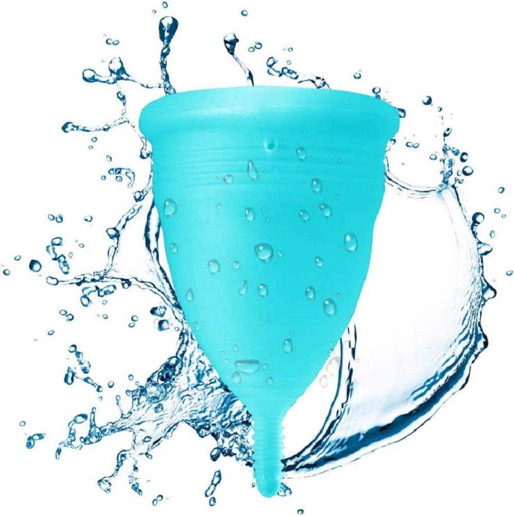 Blossom Menstrual Cup, Reusable Silicone Cup (Small Blue)