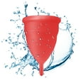 thumbnail image 1 of Blossom Menstrual Cup, Reusable Silicone Cup (Small Red), 1 of 4