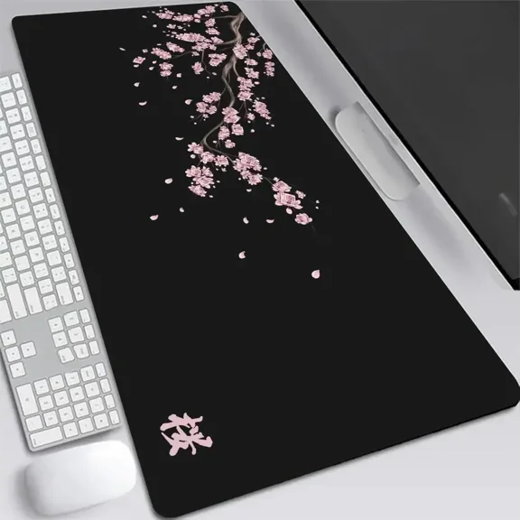 Blossom Mouse Pad XXL Gray Laptops Gaming Deskmat Sakura Mousepad Anime Office Carpet Gamer Keyboard Computer Desks