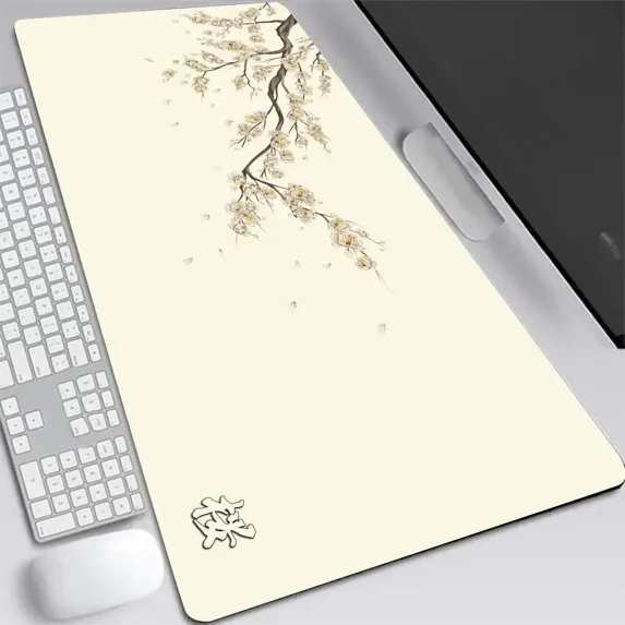 Blossom Mouse Pad XXL Gray Laptops Gaming Deskmat Sakura Mousepad Anime Office Carpet Gamer Keyboard Computer Desks