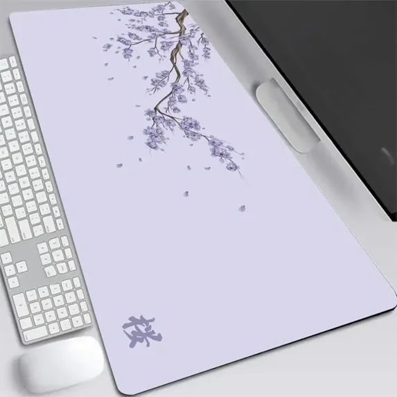 Blossom Mouse Pad XXL Gray Laptops Gaming Deskmat Sakura Mousepad Anime Office Carpet Gamer Keyboard Computer Desks