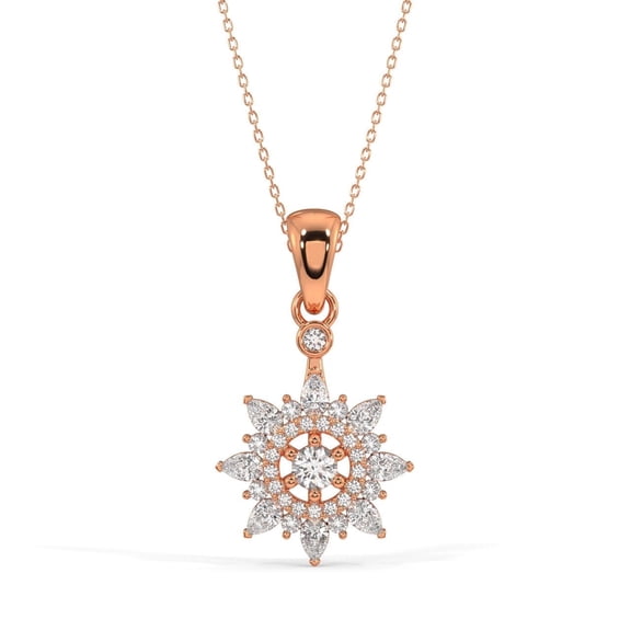 Silvermist Jewelry Blossom Necklace 18K Rose Gold over 925 Sterling Silver | Anniversary Gift for Women
