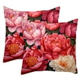 Blossom Peonies Flowers Throw Pillow Covers, Set of 2 Square Pillowcase