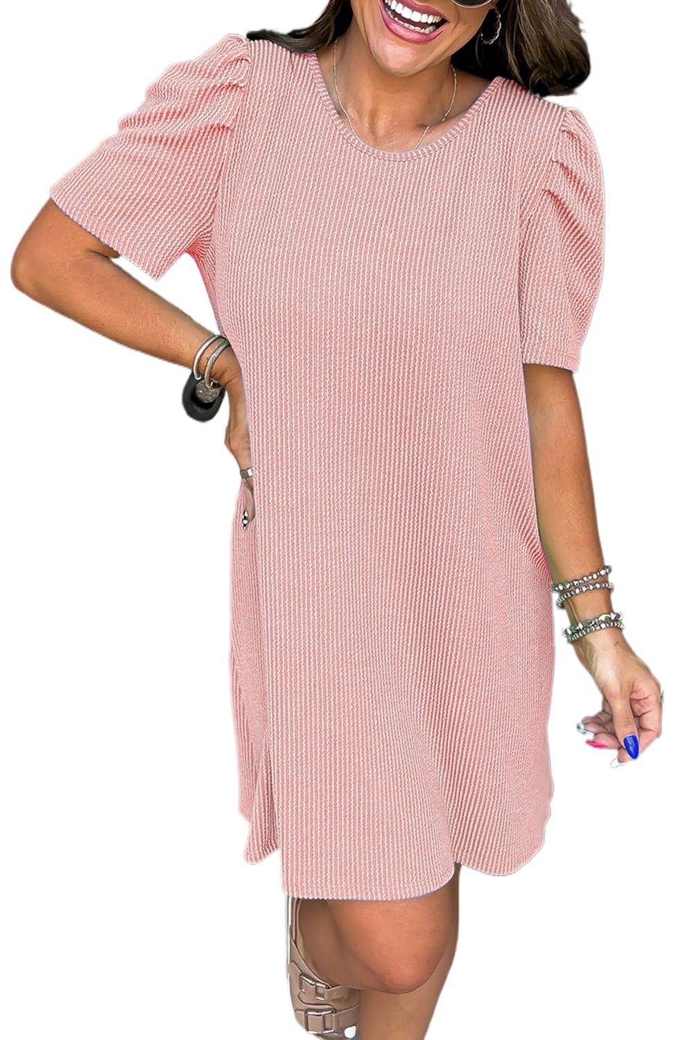 knee length dresses for ladies Still Rising Embellished Trim Shift Mini Dress – VICI