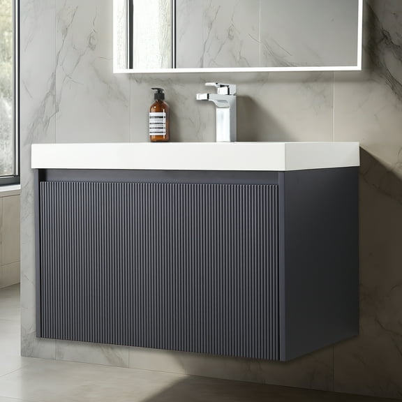 Blossom Positano 30" Floating Vanity | Night Blue | Acrylic Sink | Soft-Close Drawer | Wall Mounted