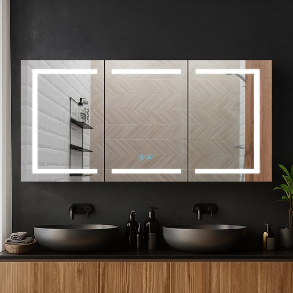 Blossom Rigel 60" LED Medicine Cabinet | Aluminum Frame | Adjustable Shelves| Smart Memory | Defogger