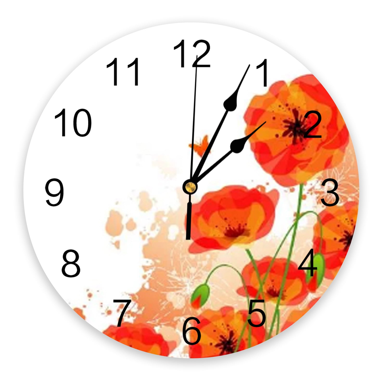 Blossom Sakura Japanese Cherry Tree Digital Wall Watch Mute Table Clock ...