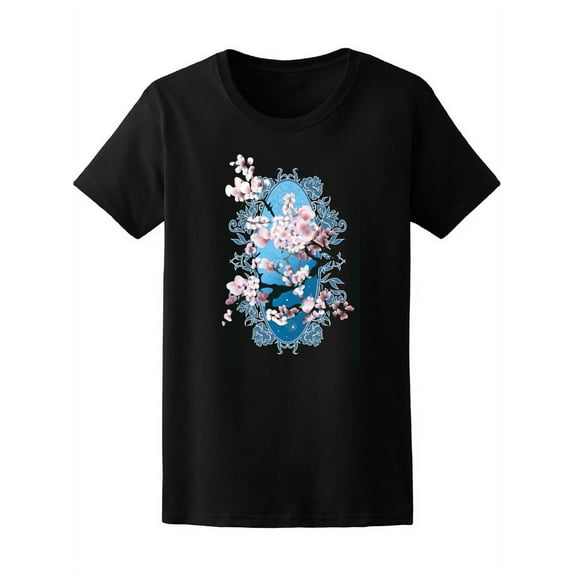 Blossom Sakura Silhouette Style T-Shirt Women -Image by Shutterstock, Female Medium