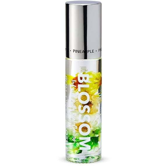 Blossom Scented Roll on Lip Gloss, Infused with Real Flowers, Made in USA, 0.20 fl. oz./5.9ml, Pineapple