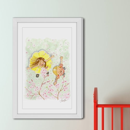 "Blossom Shower" Framed Painting Print