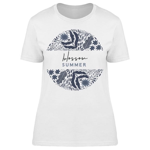 Blossom Summer. Folk Art T-Shirt Women -Image by Shutterstock, Female Small