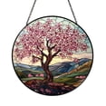 Blossom Tree Stained Glass Style Suncatcher – Round Floral Window ...