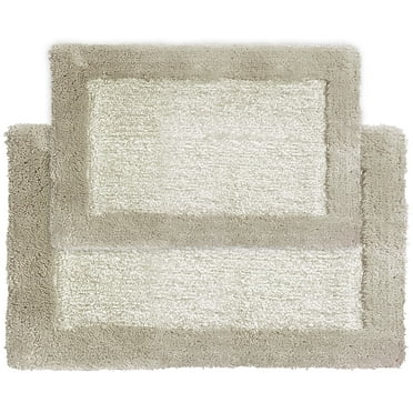 Blossom & Vine 2 Piece Hotel Border Bath Rug Set, 17" x 24" & 20" x 30", Taupe, Polyester