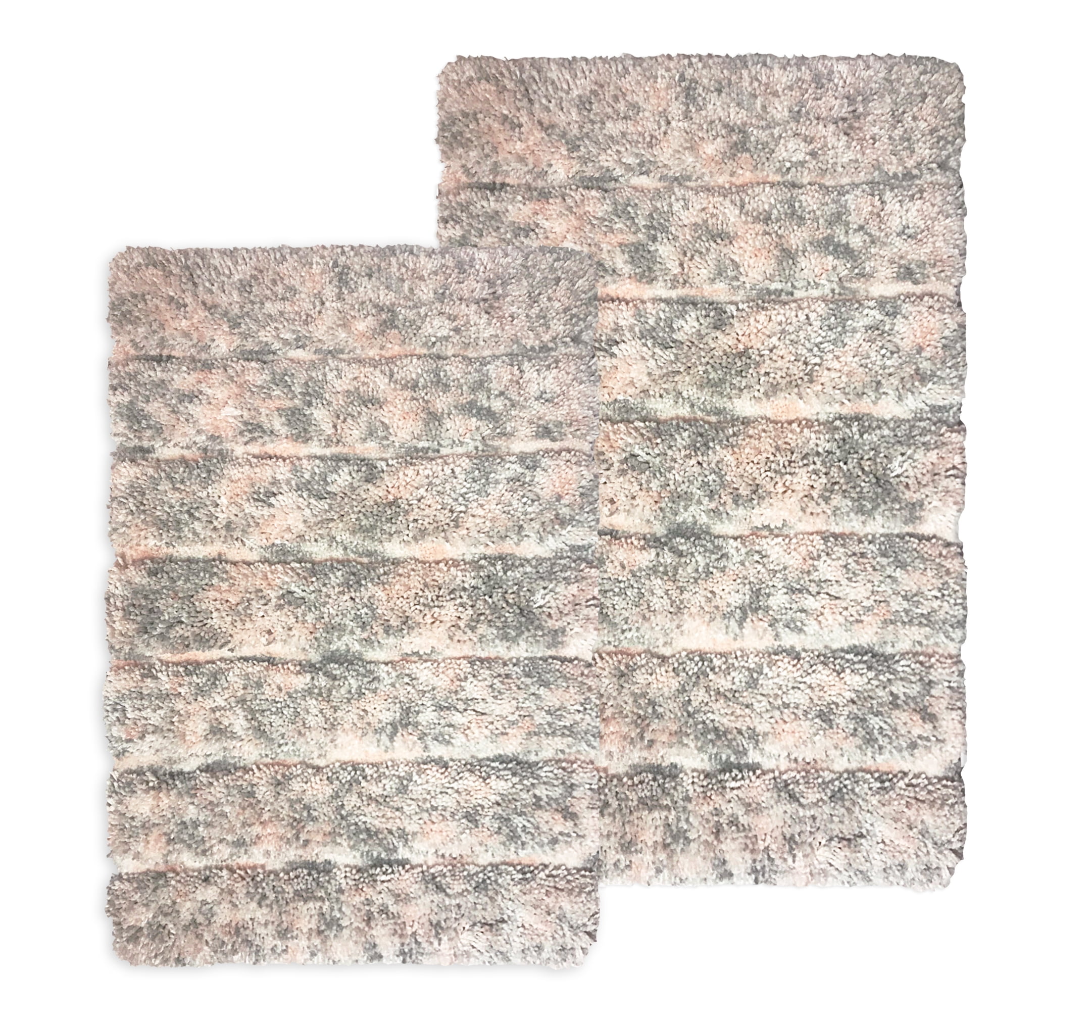 Blossom & Vine 2 Piece Space Dye Bath Rug, 17 x 24 & 20 x 30, Pink, Poly Cotton