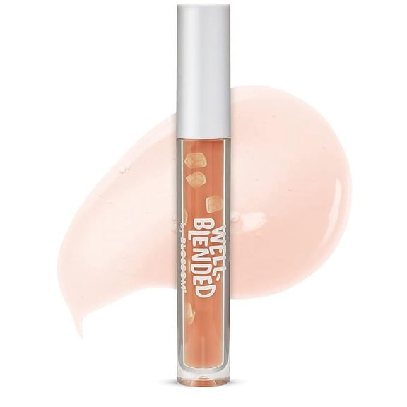 Blossom Well Blended Moisturizing Lip Care Fruit Flavored Smoothie Inspired Hydrating Lip Gloss with Wand Applicator, 0.10 fl oz, Coffee Craze