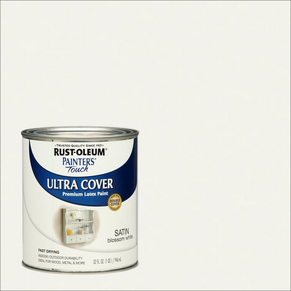 Blossom White, Rust-Oleum Painter's Touch Ultra Cover Satin, Quart, 2 Pack