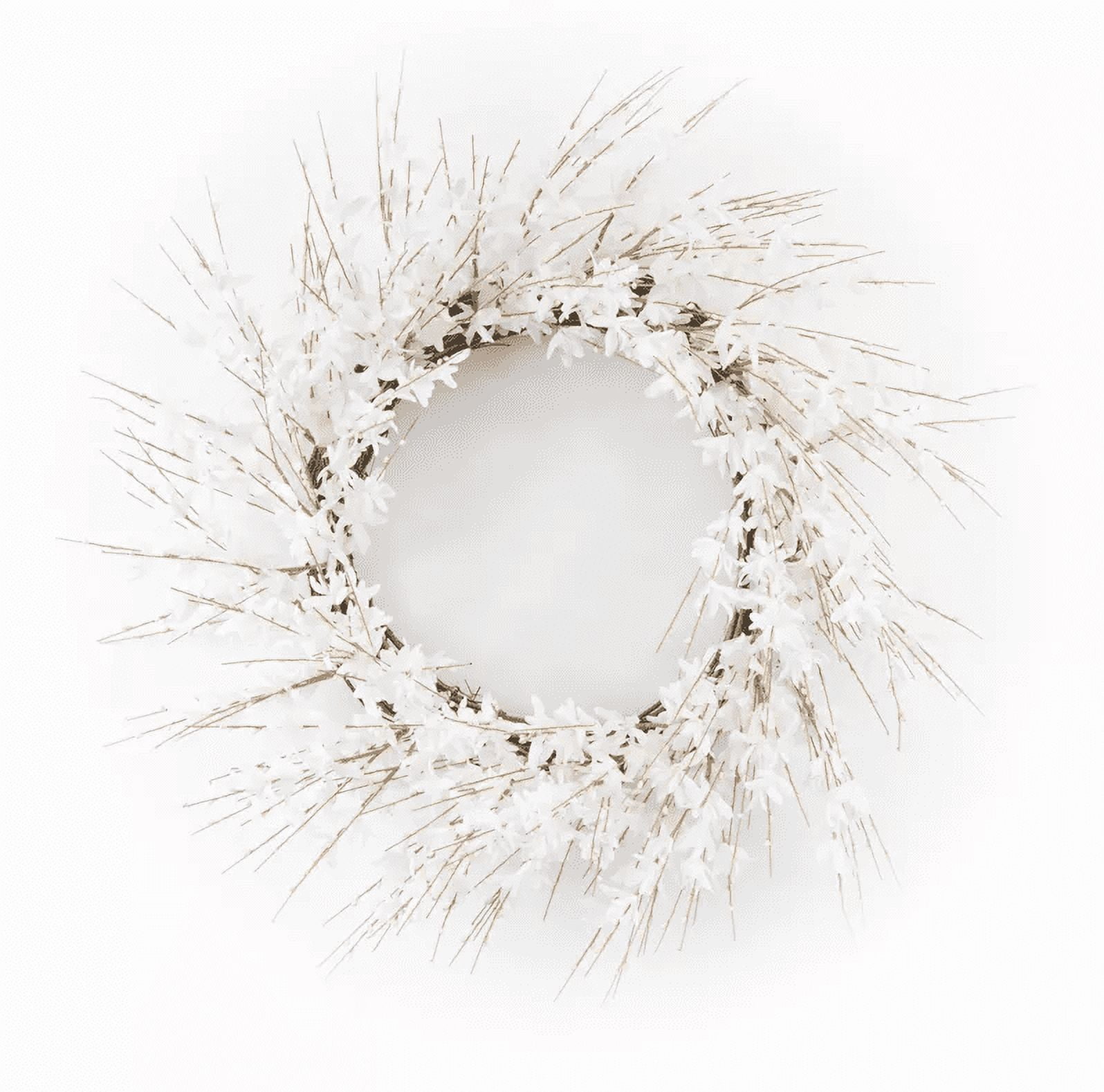 Elegant Spring Blossom 25" White Floral Outdoor Wreath