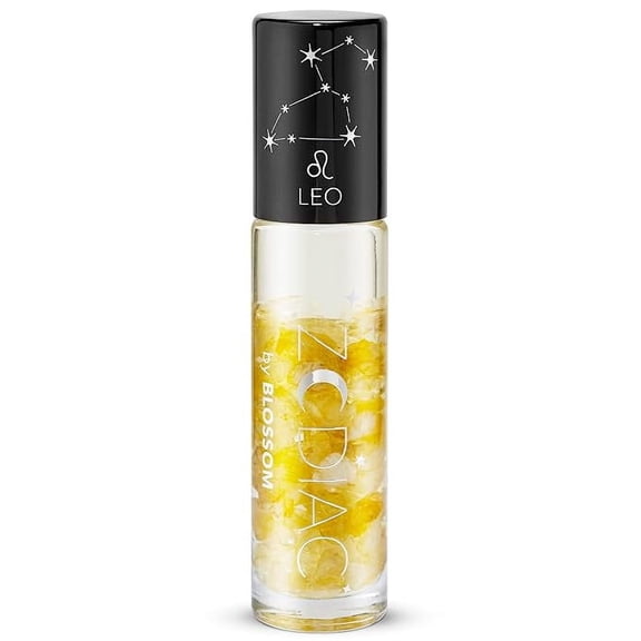 Blossom Zodiac Sign Vanilla Scented Moisturizing Roll-On Lip Gloss with Crystals, Made in USA, 0.20 fl. oz./5.9ml, Leo