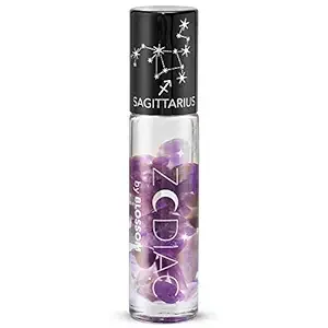 Blossom Zodiac Sign Vanilla Scented Moisturizing Roll-On Lip Gloss with Crystals, Made in USA, 0.20 fl. oz./5.9ml, Sagittarius