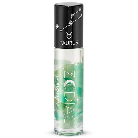 Blossom Zodiac Sign Vanilla Scented Moisturizing Roll-On Lip Gloss with Crystals, Made in USA, 0.20 fl. oz./5.9ml, Taurus