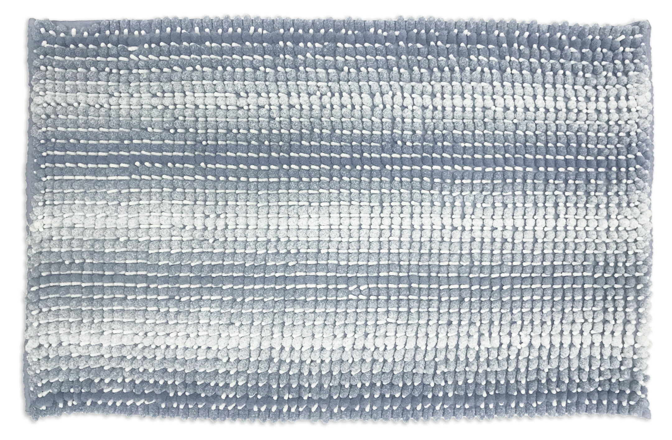 Blossom and Vine Blue Poly Chenille Noodle Bath Rugs, 17 x 24 20 x 30, Non-Slip Backing (2 Count))